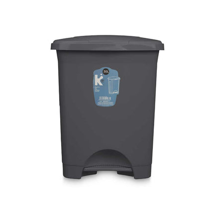 Bigbuy Home Pedaalemmer Antraciet Plastic 30 L (4 Stuks)