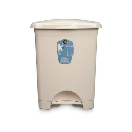 Bigbuy Home Pedaalemmer Beige Plastic 30 L (4 Stuks)