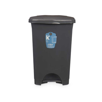 Bigbuy Home Pedaalemmer Antraciet Plastic 50 L (3 Stuks)