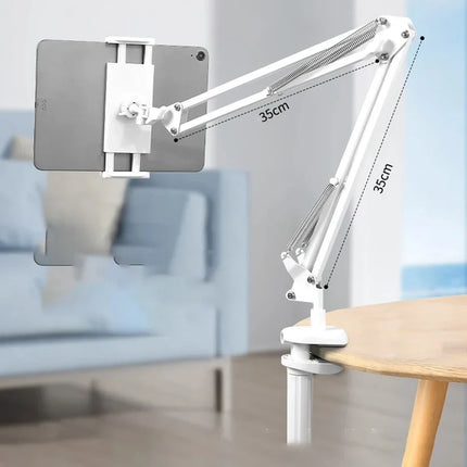 Verstelbare Tablet & lamp; Telefoonhouder met Lange Arm – 360° Draaibaar – Universele Standaard